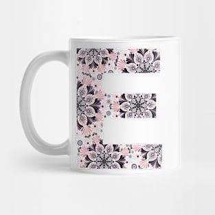 Dottillism Mandala Letter E Dark Mug